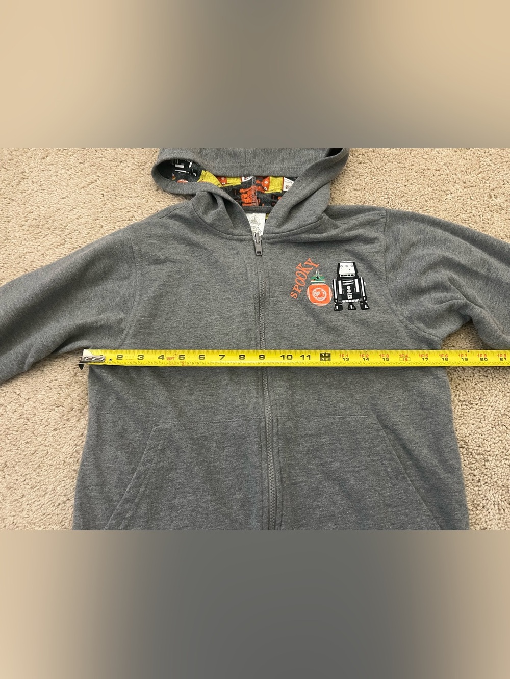 Disney Star Wars Kids Size XL Halloween Print R2D2 Full Zip Hooded Sweatshirt - Picture 7 of 7
